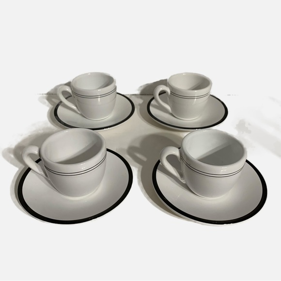 Emeril W. C. Designs Earthenware Utensils Espresso with Saucers ☕️ Set of Four - Picture 6 of 13